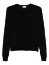 Saint Laurent Wool Crew Neck Sweater In Black