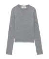 Saint Laurent Wool-blend Crew-neck Sweater In Gray