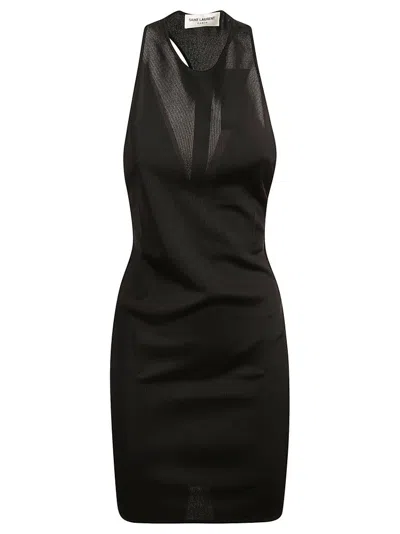 SAINT LAURENT SAINT LAURENT CREWNECK SLEEVELESS DRESS