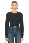 Saint Laurent Crewneck Sweater In Charbon