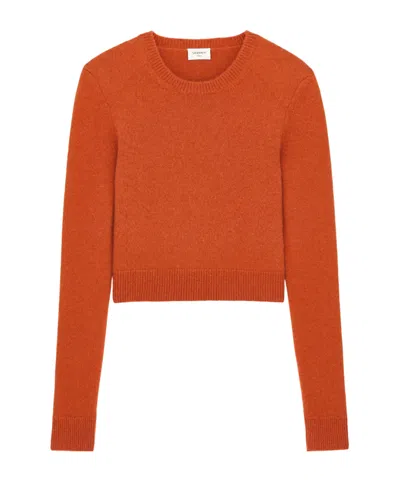 Saint Laurent Crewneck Sweater In Cashmere In Orange
