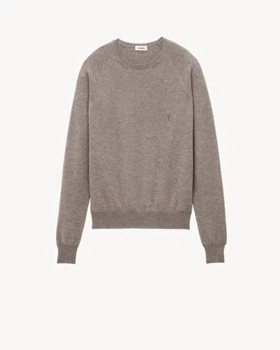 Saint Laurent Crew-neck Sweater In Gray