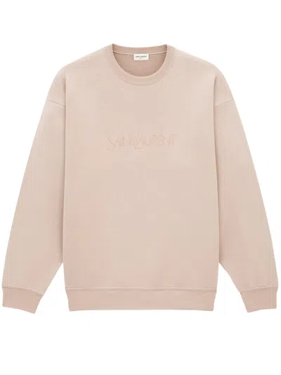Saint Laurent Crewneck Sweatshirt In Brown