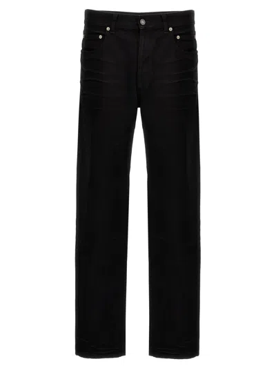 Saint Laurent Crinkled Effect Jeans In Black