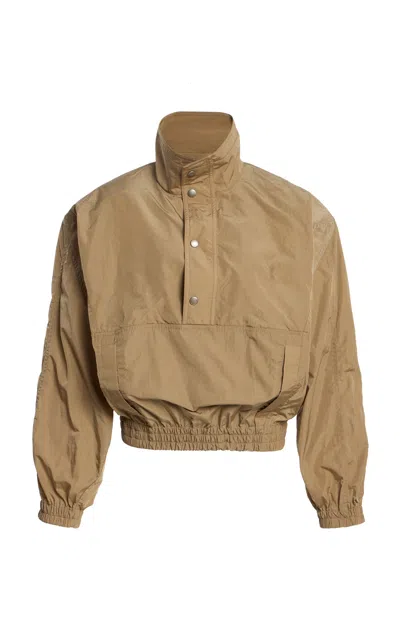 Saint Laurent Crinkled Windbreaker In Brown