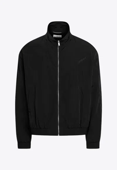 SAINT LAURENT CRINKLED ZIP-UP JACKET