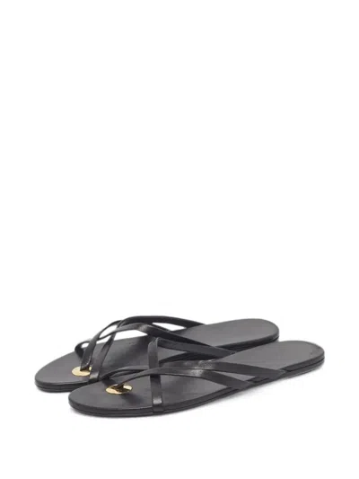 Pre-owned Saint Laurent Criss-cross Strap Sandals In Black