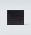 Saint Laurent Croc-effect Leather Wallet In Brown
