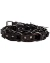 Saint Laurent Croc-embossed Leather Chain Link Belt (authentic Pre-loved) In Black