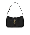 Saint Laurent Crocodile Embossed Hobo Bag With Gold-tone Hardware In Black