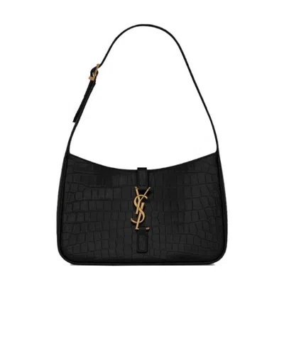 SAINT LAURENT SAINT LAURENT LE 5 À 7 EMBOSSED SHOULDER BAG