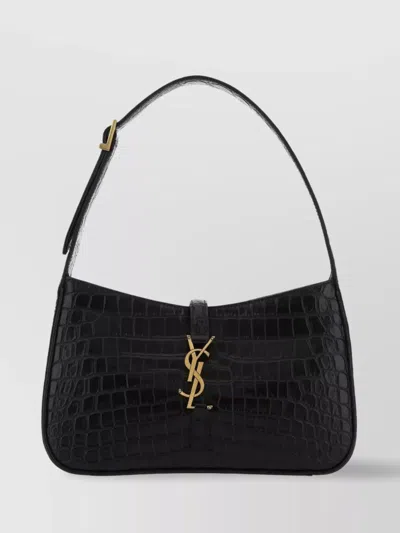 Saint Laurent Crocodile Embossed Hobo Bag With Gold-tone Hardware In 1062