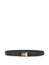 Saint Laurent Crocodile-embossed Leather Belt In Black