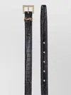 Saint Laurent Crocodile Texture Adjustable Length Gold Buckle Belts