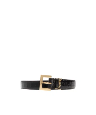 SAINT LAURENT SAINT LAURENT LOGO PLAQUE BELT