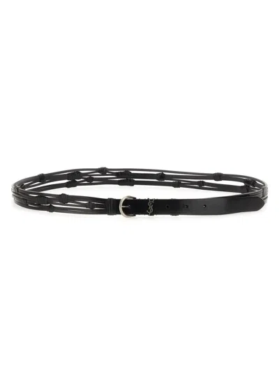 Saint Laurent Croissant De Lune Belt In Black