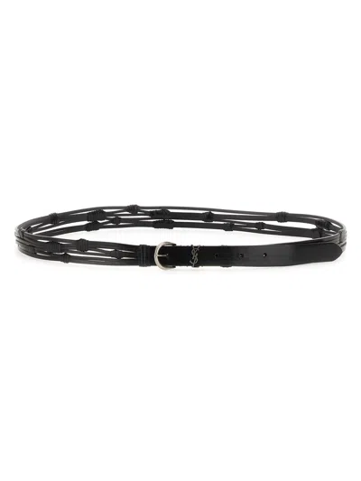Saint Laurent Mini Croissant Of Lune Belt In Black