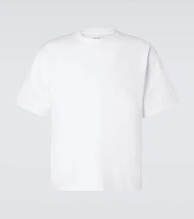 Saint Laurent Cropped Cotton Jersey T-shirt In White