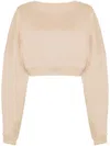 Saint Laurent Logo-embroidered Cropped Sweatshirt
