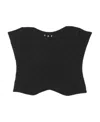 Saint Laurent Cropped Crochet Top In Black