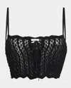 Saint Laurent Cropped Crochet Top In Noir
