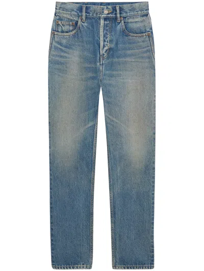 Saint Laurent Cropped Fit Jeans In Cotton Denim