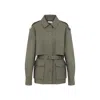 Saint Laurent Utility Cotton Jacket With Flap Pockets In Green