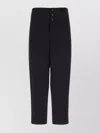 Saint Laurent Grain De Poudre Straight Trousers In Black