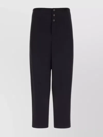 SAINT LAURENT CROPPED HIGH WAIST SATIN PANT