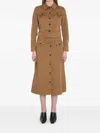 Saint Laurent Dark Beige Cropped Jacket With Belt Women In Brown