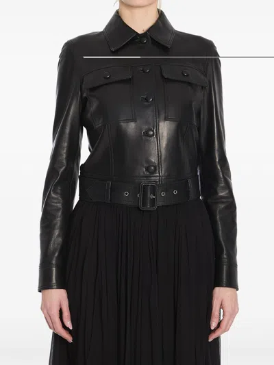 SAINT LAURENT CROPPED LEATHER JACKET