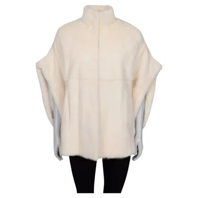 Pre-owned Saint Laurent Cropped Mink Fur Coat Fr 38/m In Sand