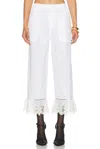 Saint Laurent Cropped Straight Leg Pant In White