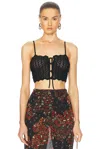 Saint Laurent Cropped Tank Top In Noir