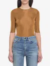 Saint Laurent Cropped Top With Cassandre In Brown