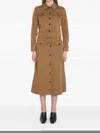 Saint Laurent Dark Beige Cropped Jacket With Belt Women In Brown
