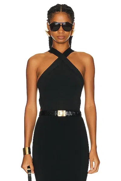 SAINT LAURENT CROSSNECK BODYSUIT TOP