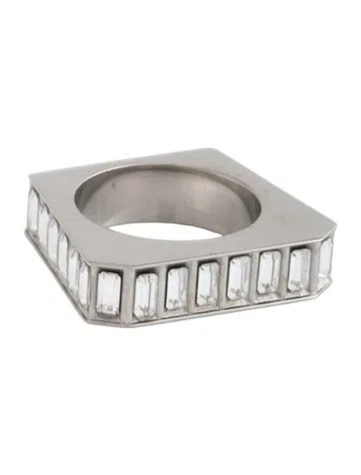 Pre-owned Saint Laurent Crystal Band Ring In Multicolor