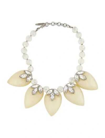 Pre-owned Saint Laurent Crystal, Bead & Resin Collar Necklace, 16" In Multi