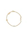 Saint Laurent Crystal-charm Bracelet In Yellow