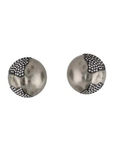 Pre-owned Saint Laurent Crystal Clip On Earrings In Multi