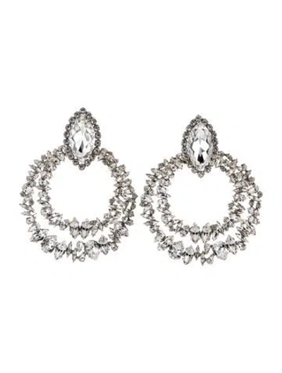 Pre-owned Saint Laurent Crystal Clip-on Earrings In Multi