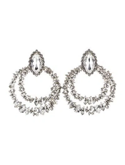 Pre-owned Saint Laurent Crystal Clip-on Earrings In Multi