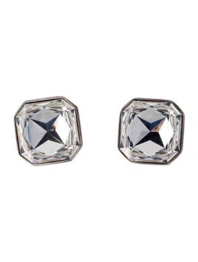 Pre-owned Saint Laurent Crystal Clip-on Earrings In Multi