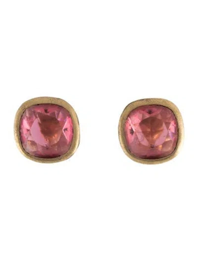 Pre-owned Saint Laurent Crystal Clip-on Earrings In Pink