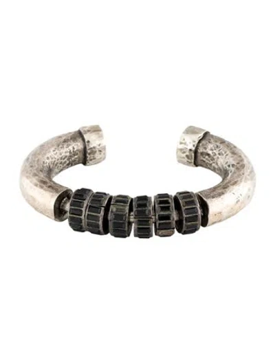 Pre-owned Saint Laurent Crystal Cuff Bracelet, 6.5" In Multi