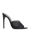 Saint Laurent Crystal-embellished 120mm Leather Mules In Black