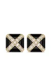 Saint Laurent Gold-tone, Enamel And Crystal Clip Earrings In Gold