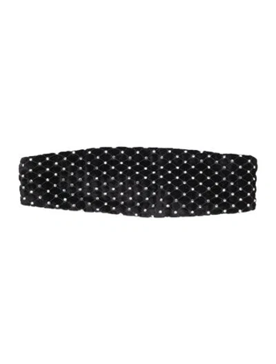Pre-owned Saint Laurent Crystal Embellished Headband In Black