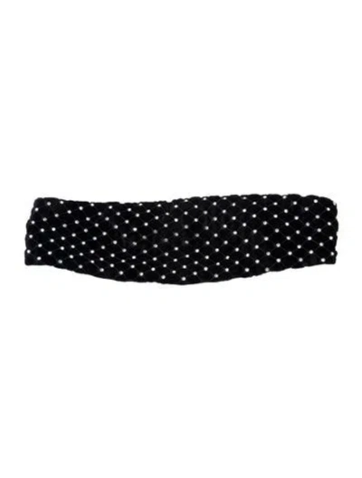 Pre-owned Saint Laurent Crystal Embellished Headband  W/tags In Black